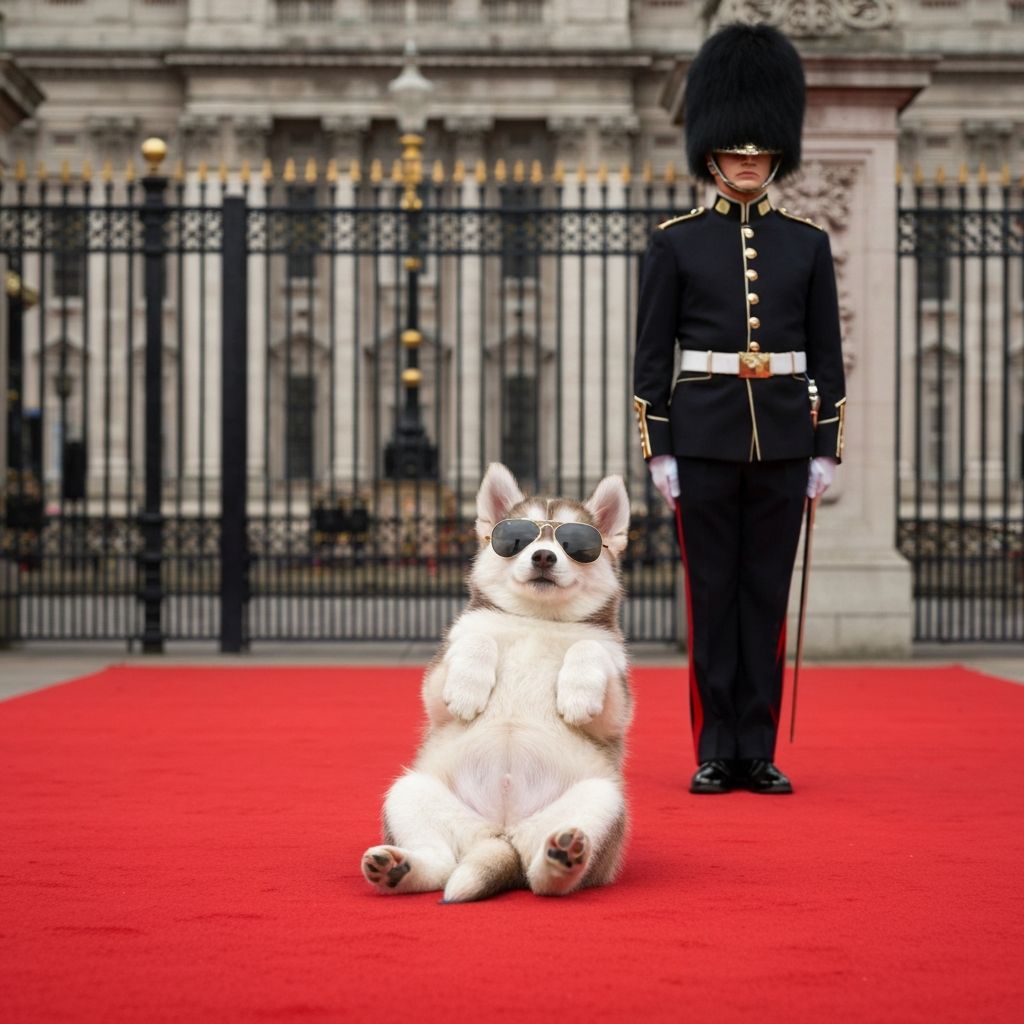 Guard dog at Buckingham Palace